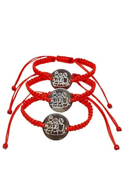 dalimag Set de 3 bratari rosii pentru cele mai bune prietene/surori