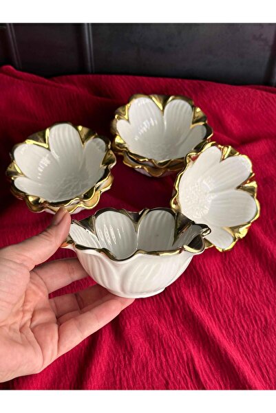 ROSSEV Flora Gold Round Bowl Set of 6