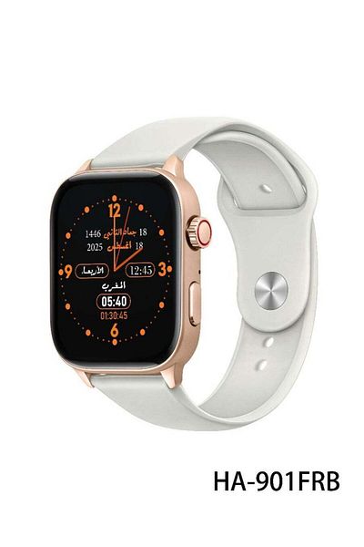 Biki Islamic New Smart Watch With Replaceable Strap - 44mm white opal/Rose Gold