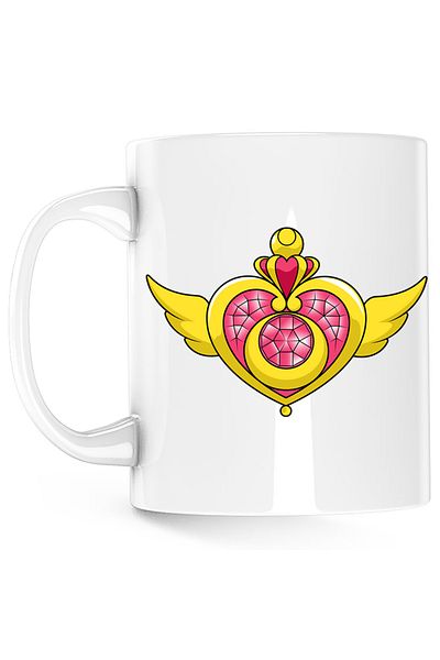 OEM Sailor Moon Heart Diadem Transformation Anime Mug, white, 330 ml