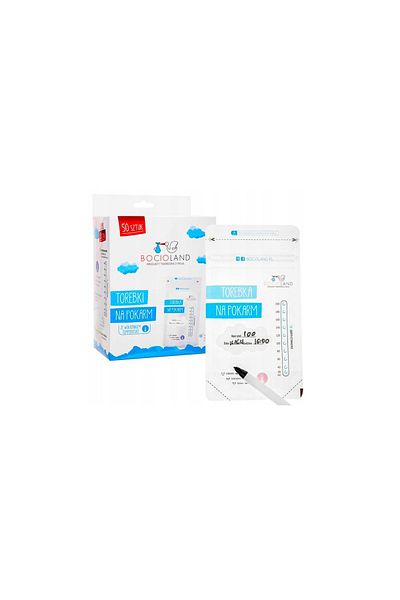 Bocioland Set of 50 bags for storing and freezing breast milk with temperature indicator, 200 ml
