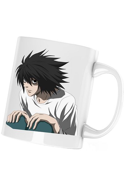 OEM Death Note L Detective Tsugumi Ohba Anime Manga Mug, white, 330 ml