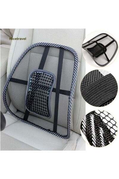 Generic Lumbar Support, Car Mesh Back Support with Massage Beads Ergonomic Designed for Comfort and Lower Ba