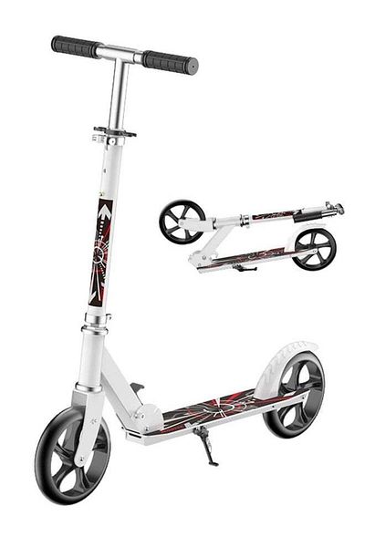 Yelajoy Foldable Kick Scooter with Anti-Shock Suspension, 3-Level Adjustable Height, for Kids, Teen, Adults