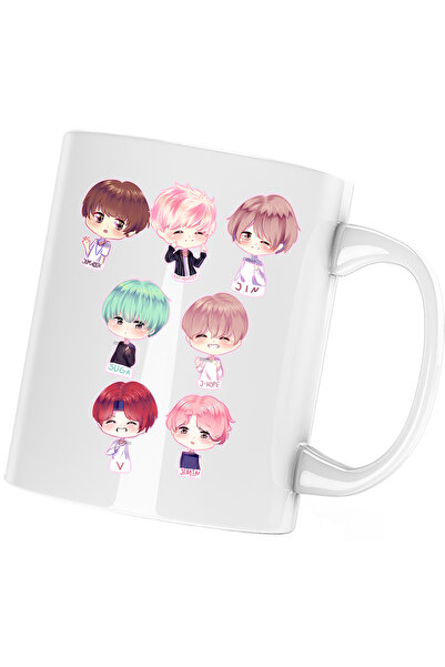 OEM Кана BTS Kpop Аниме Чиби Манга, бяла, 330 мл