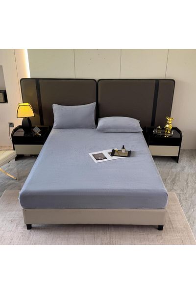 Casa New Concept 3 Piece Velvet Bed Linen Set – Fitted Sheet 232x250 + 2 Pillowcases 50x70