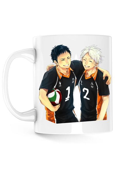 OEM Haikyuu Volleyball Team Kageyama Hinata Haikyu!! Mug, white, 330 ml
