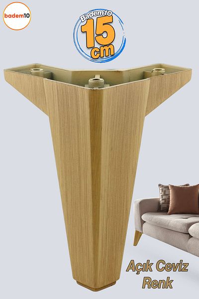 Badem10 Canapea Masuta de cafea Unitate Fotoliu Cedru Mobila de lux Picior 15 Cm Nuc Deschis Culoare Maro Picioare de bază