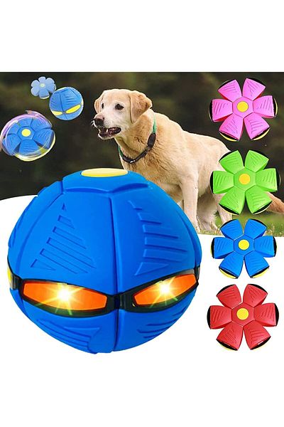 fulina Pet Toy Frisbee Ball 4 Pack, 6 Lights, 2 Modes, TPE Material, Suitable for Dogs
