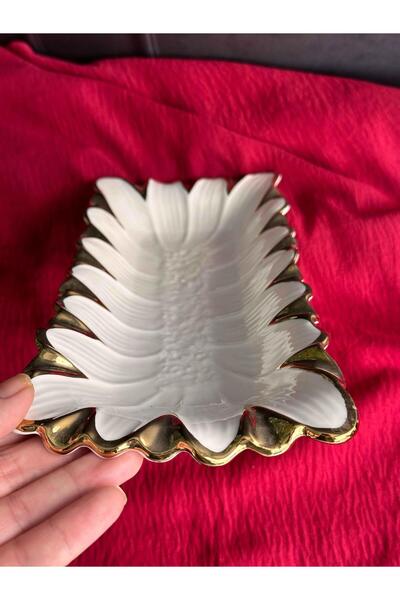 ROSSEV Flora Gold Rectangular Presentation Plate 32cm