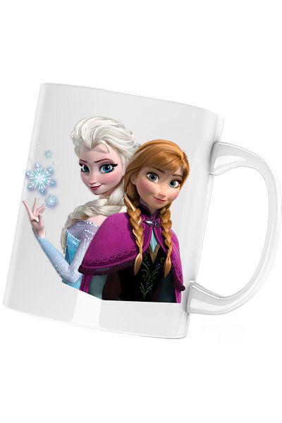 OEM Disney Frozen Sisters Elsa Anna Princess Mug, white, 330 ml