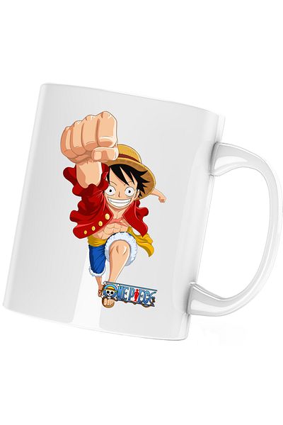 OEM One Piece Monkey D Luffy Straw Hat Anime Mug, white, 330 ml