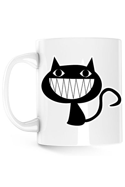 OEM Cana Cartoon Cat Black, alba, 330 ml