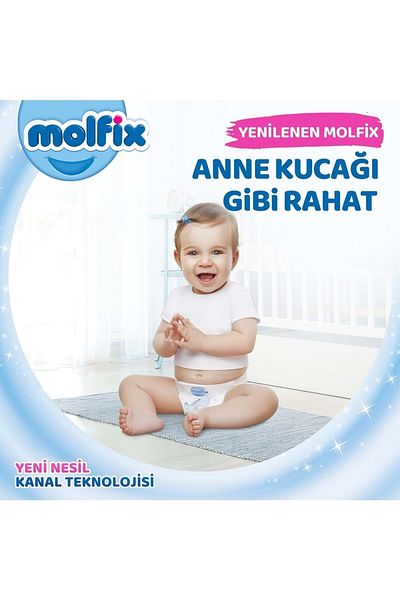 Molfix Baby Diaper Size: 4 (7-14kg) Maxi 128 Pieces Mega Pk