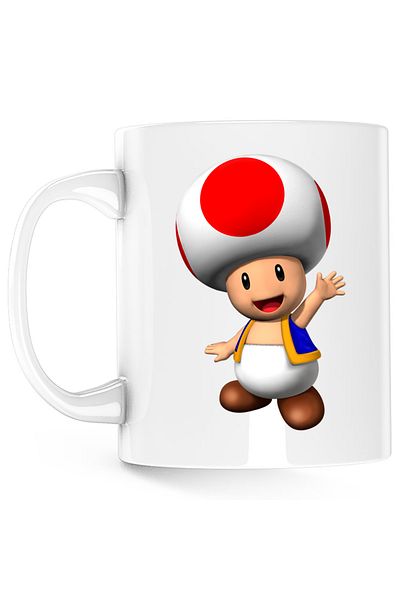 OEM Super Mario Bros Mushroom Toad Mug, white, 330 ml