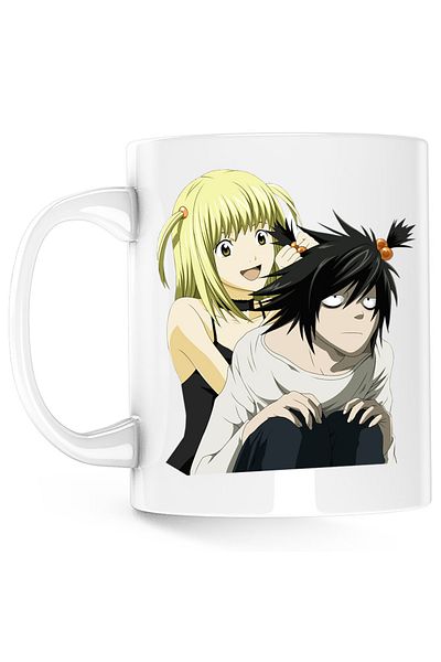 OEM Death Note L Detective Misa Amane Tailed Mug, white, 330 ml