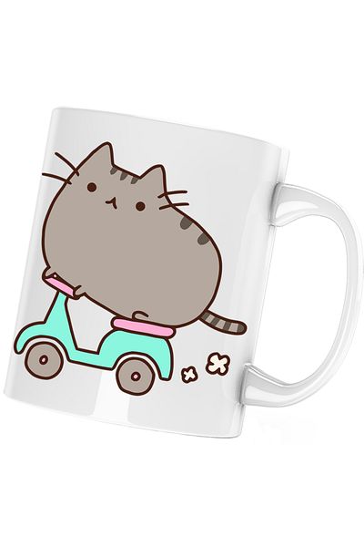 OEM Pusheen Cat Scooter Valentine's Day Love Mug, white, 330 ml