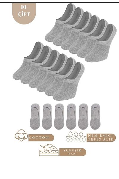 Sosyete dolabı 10 Pairs Unisex Cotton Flexible and Comfortable Plain Ballerina Socks (Economic Package)