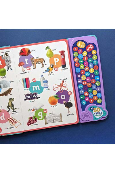 North Parade Children's book, NPP, 50 First Phonics - Children's 50 Button Sound Book, 3+ years