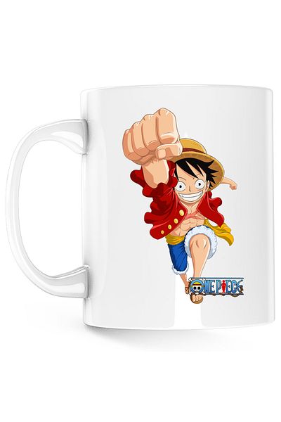 OEM One Piece Monkey D Luffy Straw Hat Anime Mug, white, 330 ml