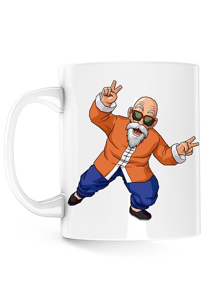 OEM Dragonball Z Master Roshi Grandpa Grandpa Anime Mug, white, 330 ml