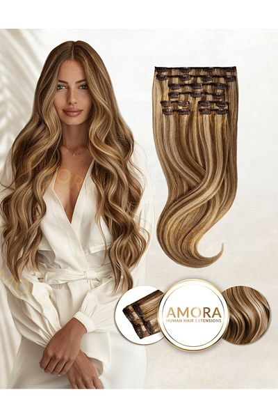 Amora Balayage Milk Chocolate - Megavolume Clip On Hair Extensions