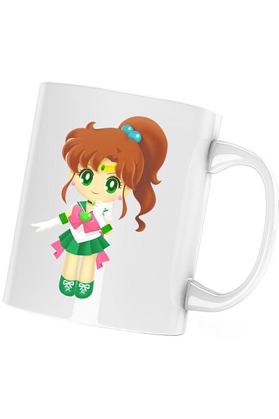 OEM Sailor Moon Jupiter Chibi Baby Girl Anime Mug, white, 330 ml