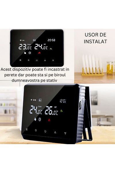 CLAUSTEEL ME98 Smart Wireless Thermostat, Remote Internet Control, Central Heating Compatible