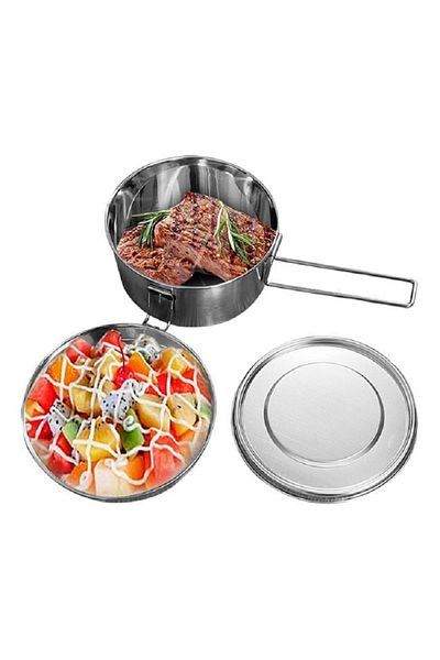 OEM Stainless steel food casserole, 2 compartments, 1l capacity