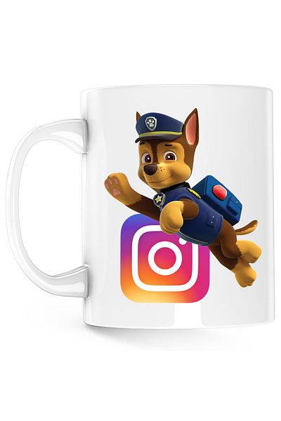 OEM Paw Patrol Instagram Creator Insta Policeman Mug, white, 330 ml