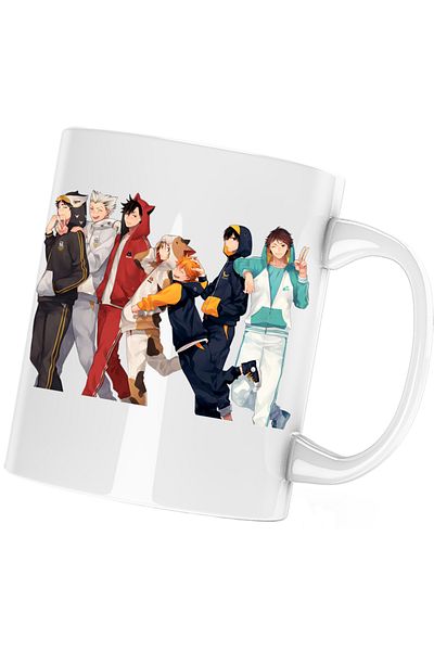 OEM Haikyuu Mug All Volleyball Team Haikyu!!, white, 330 ml