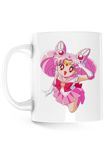 OEM Sailor Moon Chibiusa Pink Christmas Mug, white, 330 ml