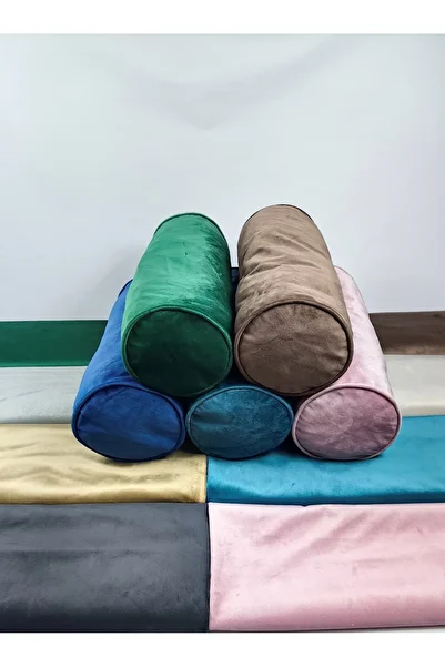 HHKARTS Velvet Cylinder Pillow Zippered Bolster Yoga Pillow Case Pink 20X50
