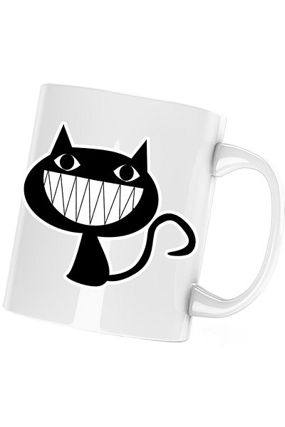 OEM Cana Cartoon Cat Black, alba, 330 ml