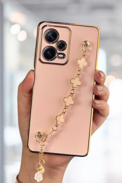 Fibaks Xiaomi Redmi Note 12 Pro 5g Case Glossy Edged Gold Embroidered Handle ...