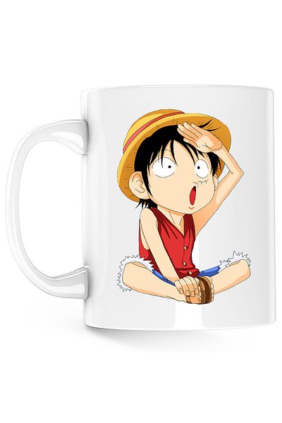 OEM Cana One Piece Monkey D Luffy Minecraft Pirate, alba, 330 ml