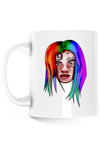 OEM Tekashi Face 6ix9ine Rap Mug, white, 330 ml