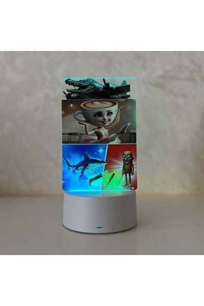 ILUMISHOP Lampa De Veghe LED, Ballerina Cappucina/ Brainrot 7 Culori, Lumina Ambientala