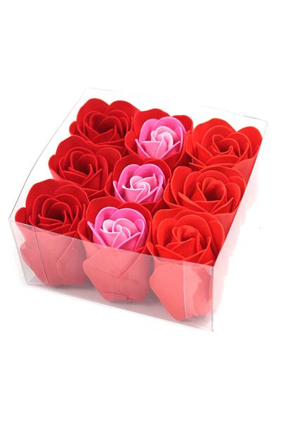 OEM SET OF 9 RED ROSE BUDDS IN GIFT BOX | SOAP FLOWERS