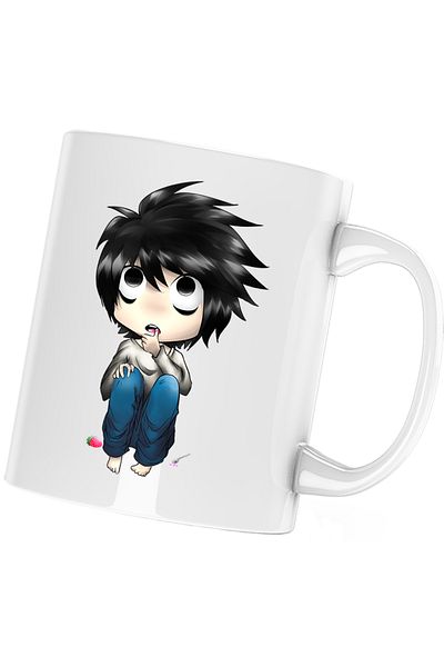 OEM Death Note L Detective Chibi Baby Anime Mug, white, 330 ml