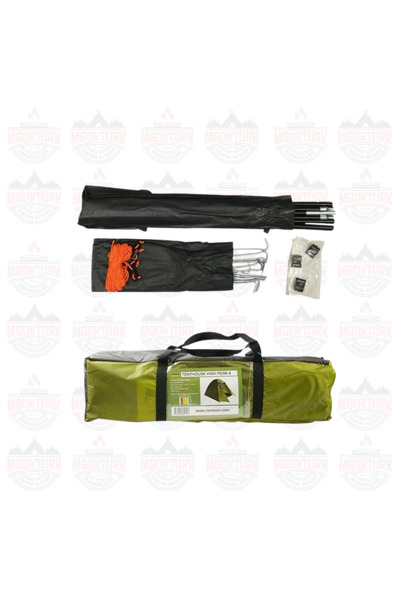 GÖKTÜRKMANGALLARI Tenthouse High Peak 4 Kişilik Çift Kat Yüksek Çadır 220*260*180cm Yeşil