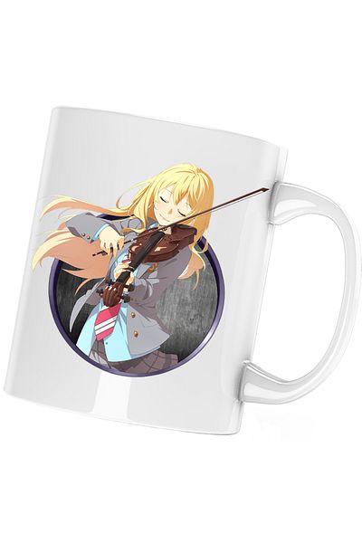 OEM Your Lie in April Love Story Violin Mug, white, 330 ml