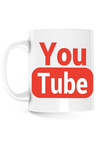 OEM Cana Youtube Logo Youtuber Gamer Play, alba, 330 ml