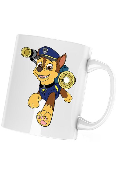 OEM Paw Patrol Cartoon Puppy Police Dog Mug, white, 330 ml