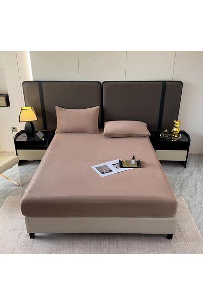 Casa New Concept 3 Piece Velvet Bed Linen Set – Fitted Sheet 232x250 + 2 Pillowcases 50x70