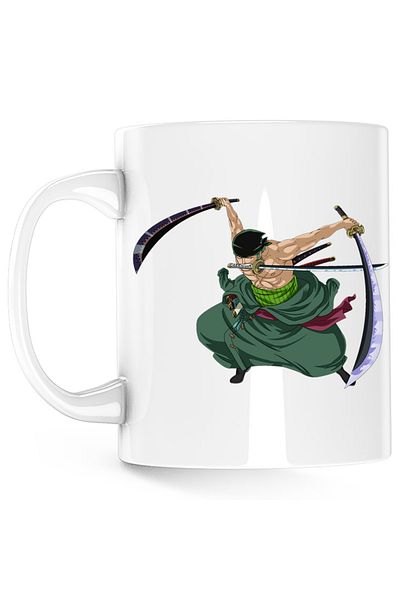 OEM Brand: Cana Roronoa Zoro One Piece Arte Martiale Cartoon, alba, 330ml