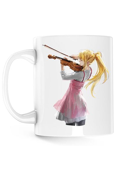 OEM Your Lie in April Violin Mug Violinist Kaori, white, 330 ml