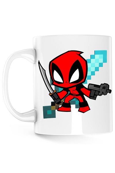 OEM Cana Deadpool Baby Minecraft Chibi, alba, 330 ml