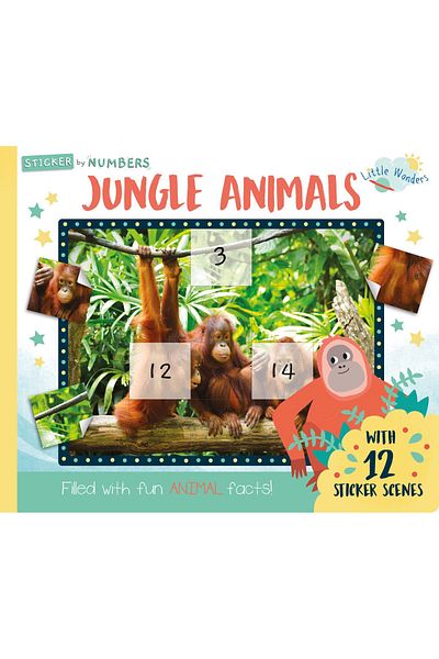 North Parade Children's book, NPP, Jungle Animals - Children's Sticker By Number Activity Book, 3+ years
