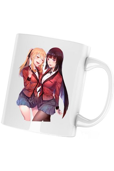 OEM Kakegurui Runa Yumeko Lucky Game Anime Mug, white, 330 ml